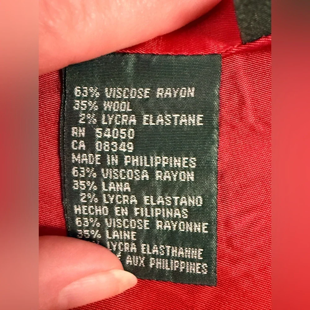 Lauren Ralph Lauren Wool Blend Blazer Preppy Classic lapel collar logo button 12 - Picture 12 of 12